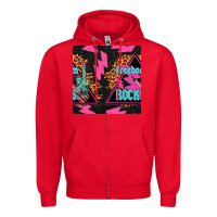 Red freedom rocks seamless pattern Zipper Hoodie - BundleAndBundleShop