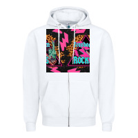 White freedom rocks seamless pattern Zipper Hoodie - BundleAndBundleShop