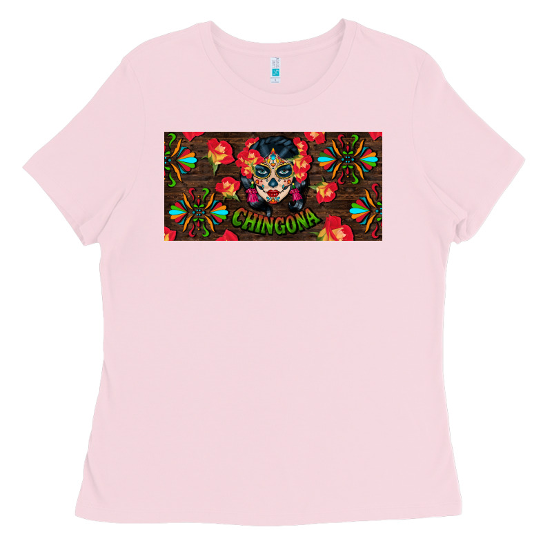 Chingona Sugar Skull License Plate Ladies Tee by BundleAndBundleShop | Teevron