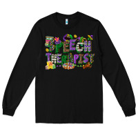 Black speech therapist mardi gras cowgirl Long Sleeve Tee - CowGirlArtShop