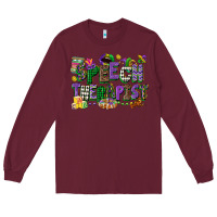 Burgundy speech therapist mardi gras cowgirl Long Sleeve Tee - CowGirlArtShop