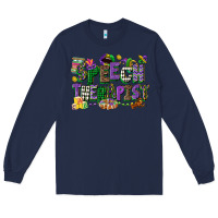 Navy speech therapist mardi gras cowgirl Long Sleeve Tee - CowGirlArtShop
