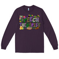 Plum speech therapist mardi gras cowgirl Long Sleeve Tee - CowGirlArtShop