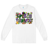 White speech therapist mardi gras cowgirl Long Sleeve Tee - CowGirlArtShop