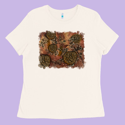 Glitter Leopard Fall Background Ladies Tee Designed By Ranaportraitstore