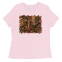 Bubblegum Pink glitter leopard fall background Ladies Tee - RanaPortraitStore