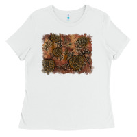 White glitter leopard fall background Ladies Tee - RanaPortraitStore