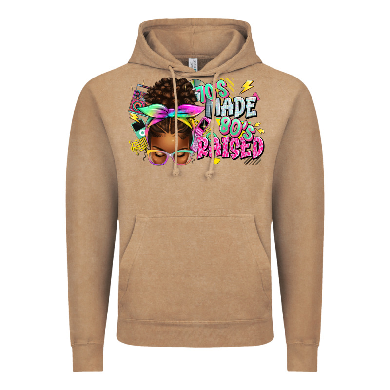 70's Made 80's Raised Afro Messy Bun Vintage Hoodie by texasbilliewilder | Teevron