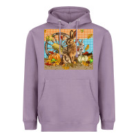 Lavender fall rabbit  mousepad Heavyweight Hoodie - LillyAllenDesigns