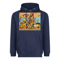 Navy fall rabbit  mousepad Heavyweight Hoodie - LillyAllenDesigns