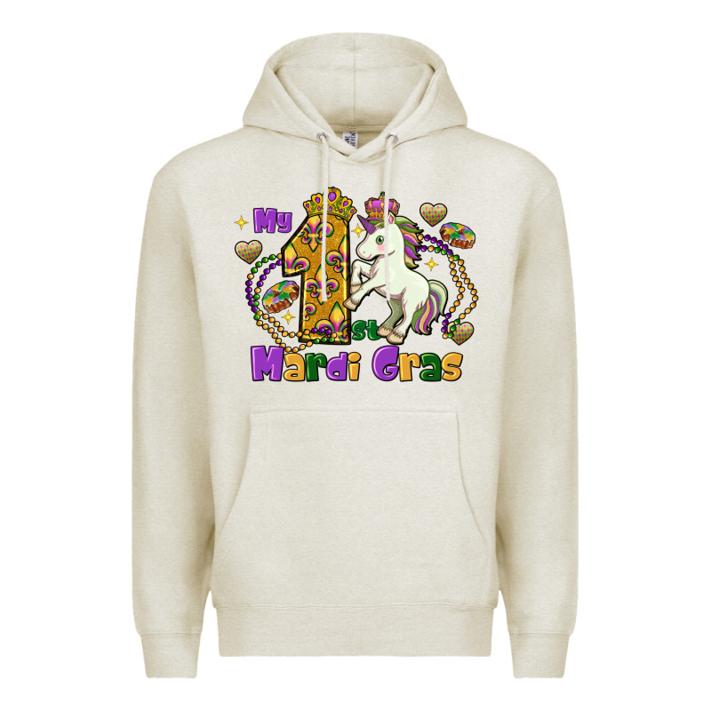 My First Mardi Gras Unicorn Premium Hoodie by FaDigitalArtStudio | Teevron
