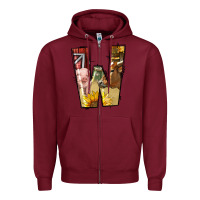 Burgundy farm life alphabet lowercase letters w Zipper Hoodie - BundleAndBundleShop