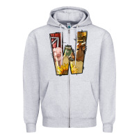 Heather Grey farm life alphabet lowercase letters w Zipper Hoodie - BundleAndBundleShop