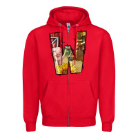 Red farm life alphabet lowercase letters w Zipper Hoodie - BundleAndBundleShop