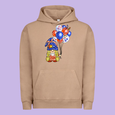 Patriotic Gnome Balloon Urban Hoodie Designed By Barkaloodesign