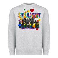 Heather Grey straight against hate Heavyweight Sweatshirt - FaDigitalArtStudio