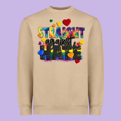 Straight Against Hate Heavyweight Sweatshirt Designed By Fadigitalartstudio