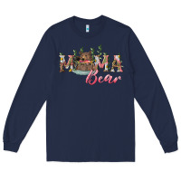 Navy mama bear with daisy Long Sleeve Tee - RanaPortraitStore