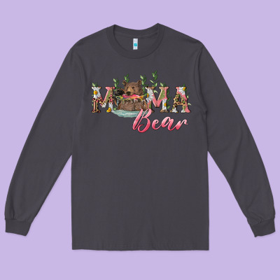 Mama Bear With Daisy Long Sleeve Tee Designed By Ranaportraitstore