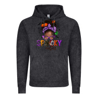 Vintage Black Spooky vibes afro messy bun Vintage Hoodie - NancyCooperArtShop
