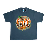 Midnight Navy Fall with Background Urban Heavy Tee - texasbilliewilder