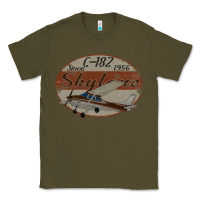 Army Green cessna 182 skylane since 1956 retro vintage airplane design Classic Tee - tuanDangUi