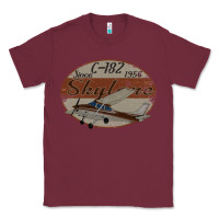 Burgundy cessna 182 skylane since 1956 retro vintage airplane design Classic Tee - tuanDangUi