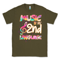 Army Green Cool I Love Music Shirt Gifts Music Is My Second Language Classic Tee - Bettercallsaul