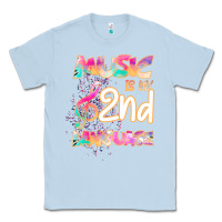 Dusty Blue Cool I Love Music Shirt Gifts Music Is My Second Language Classic Tee - Bettercallsaul