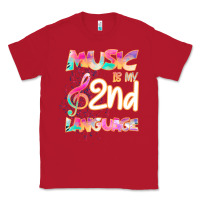 Red Cool I Love Music Shirt Gifts Music Is My Second Language Classic Tee - Bettercallsaul