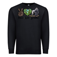 Black Peace Love Gorillas Premium Sweatshirt - LillyAllenDesigns