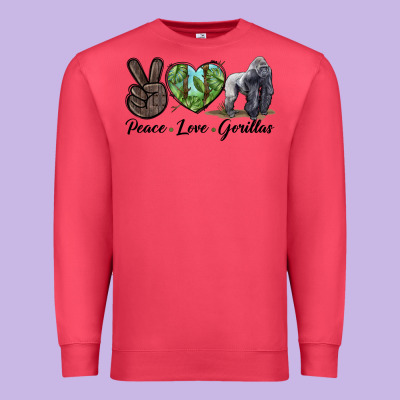 Peace Love Gorillas Premium Sweatshirt Designed By Lillyallendesigns