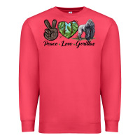 Cardinal Peace Love Gorillas Premium Sweatshirt - LillyAllenDesigns