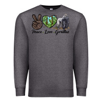 Charcoal Heather Peace Love Gorillas Premium Sweatshirt - LillyAllenDesigns
