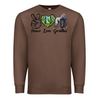 Chestnut Peace Love Gorillas Premium Sweatshirt - LillyAllenDesigns