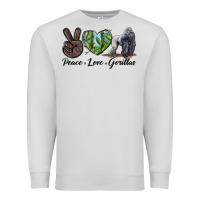 Dove Grey Peace Love Gorillas Premium Sweatshirt - LillyAllenDesigns