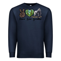Navy Peace Love Gorillas Premium Sweatshirt - LillyAllenDesigns