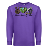 Purple Peace Love Gorillas Premium Sweatshirt - LillyAllenDesigns