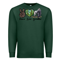 Sports Green Peace Love Gorillas Premium Sweatshirt - LillyAllenDesigns