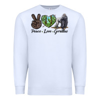White Peace Love Gorillas Premium Sweatshirt - LillyAllenDesigns