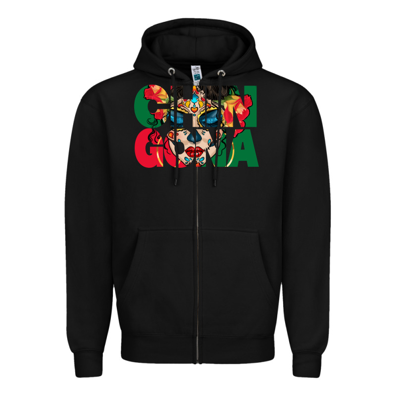 Chingona Sugar Skull Zipper Hoodie by BundleAndBundleShop | Teevron