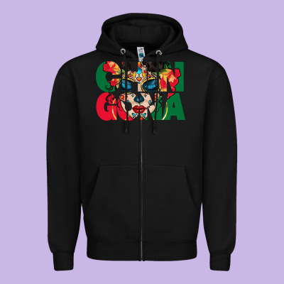 Chingona Sugar Skull Zipper Hoodie Designed By Bundleandbundleshop