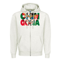 Oatmeal Heather chingona sugar skull Zipper Hoodie - BundleAndBundleShop