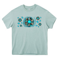Arona turquoise gemstone sunflower Heavy Core Tee - JahusDesignShop