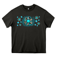 Asphalt turquoise gemstone sunflower Heavy Core Tee - JahusDesignShop