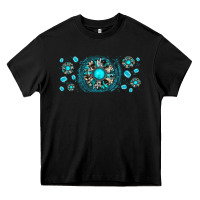 Black turquoise gemstone sunflower Heavy Core Tee - JahusDesignShop