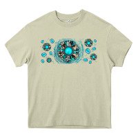 Mossy turquoise gemstone sunflower Heavy Core Tee - JahusDesignShop