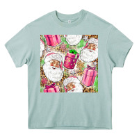 Arona Pink Christmas Santa Claus and gift box Heavy Core Tee - NancyCooperArtShop