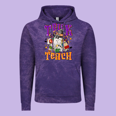 Trick Or Teach Halloween Vintage Hoodie Designed By Nancycooperartshop
