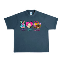 Midnight Navy Peace love Easter Urban Heavy Tee - NancyCooperArtShop
